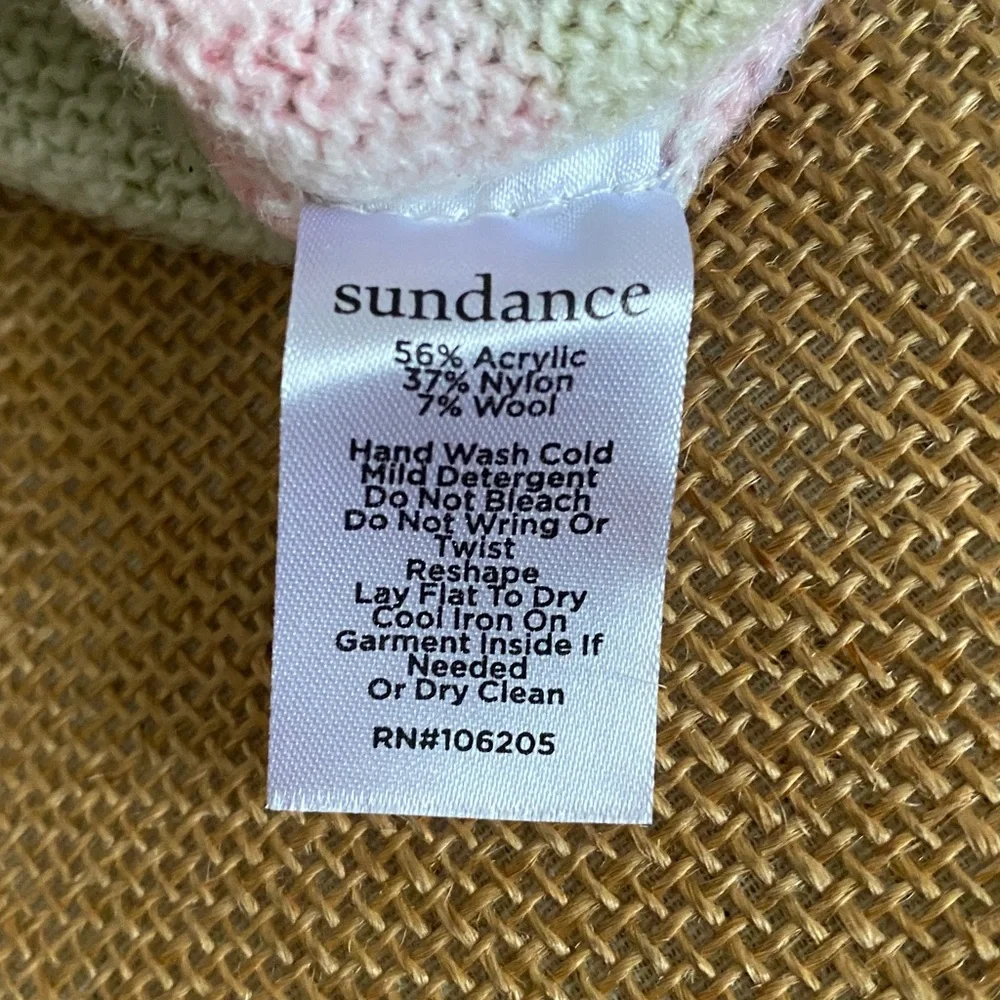 Sundance Pastel Green and Pink Floral Cardigan, Light Layer or Dress Topper - Picture 5 of 12